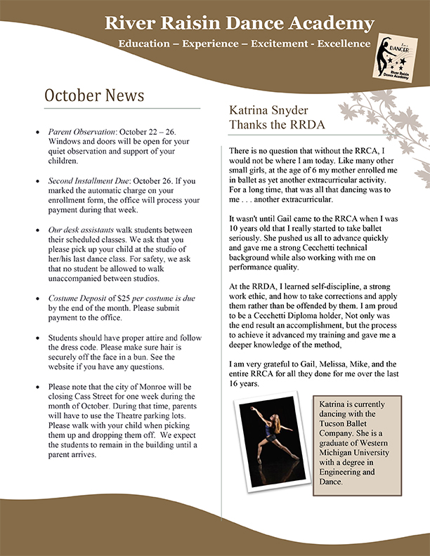 October 2012 Newsletter